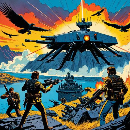 1970s Comic Book Sci-Fi Battle Scene