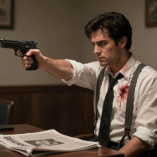 Dramatic Portrait of a Stained Man