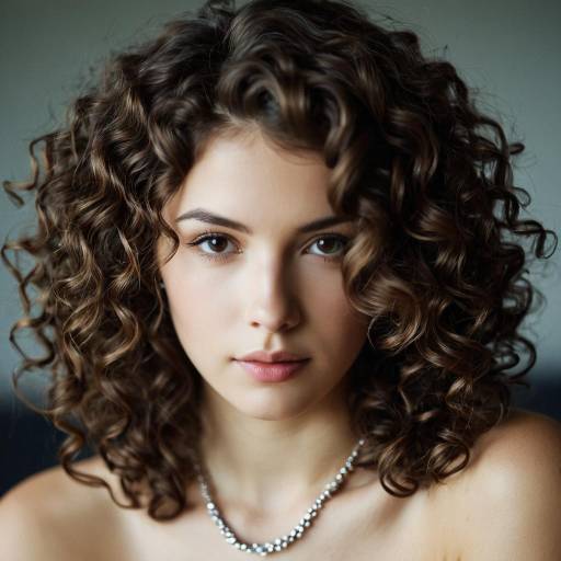 Portrait of Young Woman with Curly Hair