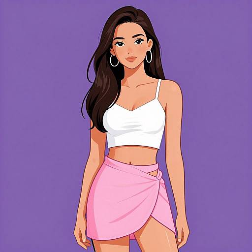 Stylish Young Woman Digital Portrait
