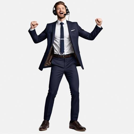 Happy Businessman in Suit with Headset