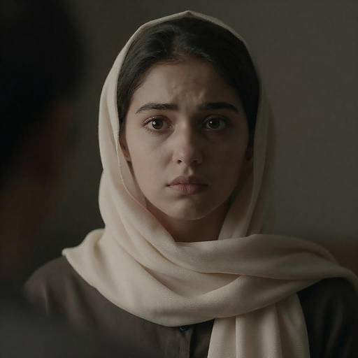 Concerned Young Woman in Headscarf