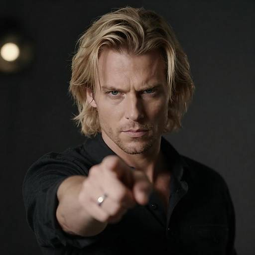 Intense Blonde Man Portrait with Bokeh