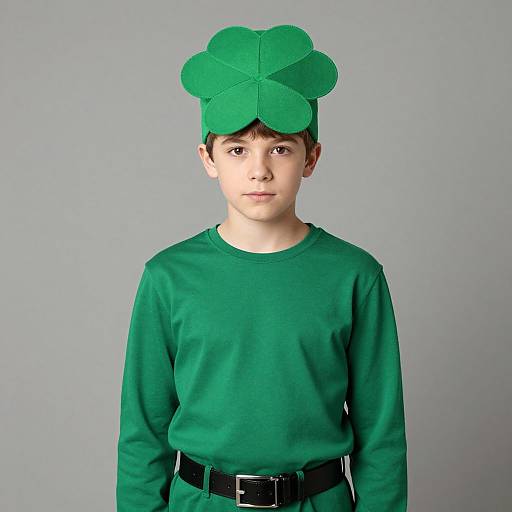 Green Four Leaf Clover Male Portrait