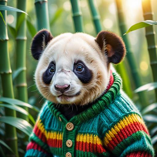 Adorable Baby Panda in Sweater