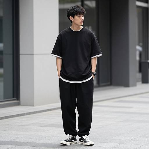 Minimalist Streetwear in Urban Setting