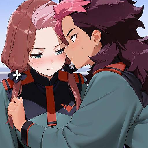 Illustration of Guel jeturk, gundam in the style of Kaisen chuui