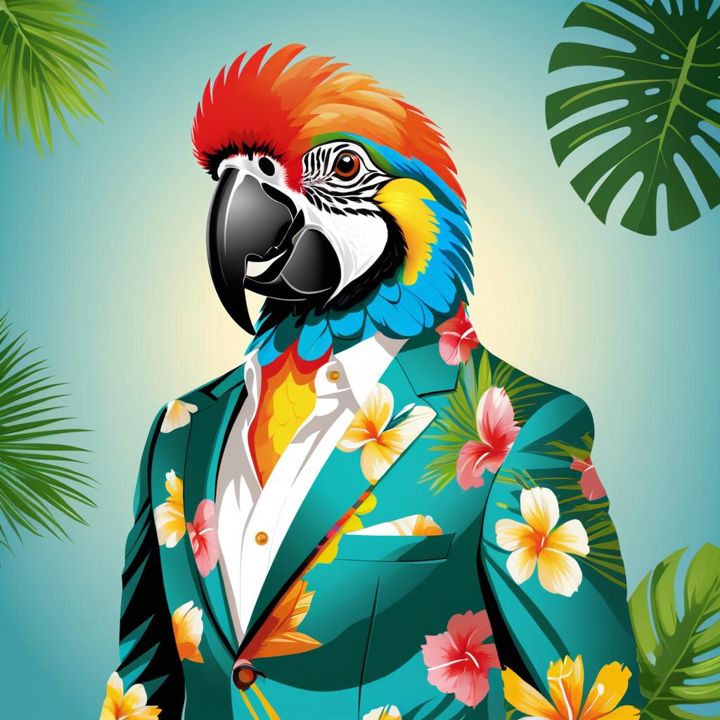 Charming Parrot in Tropical Elegance