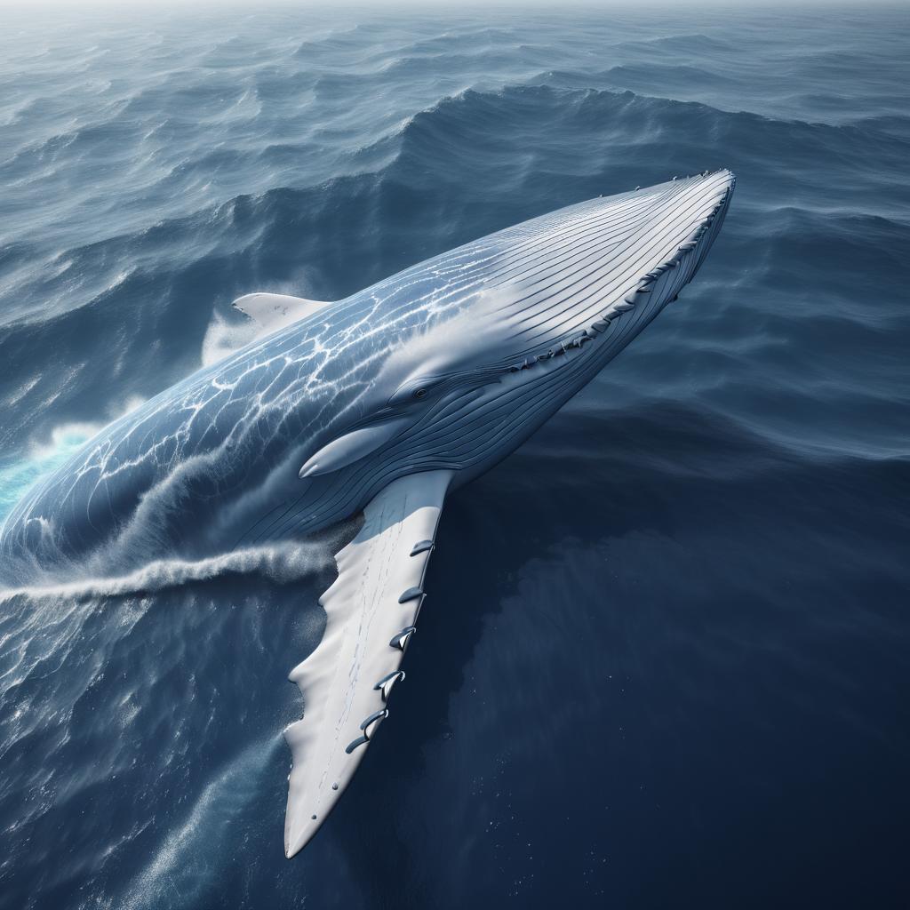 Cinematic Blue Whale in Atlantic Ocean