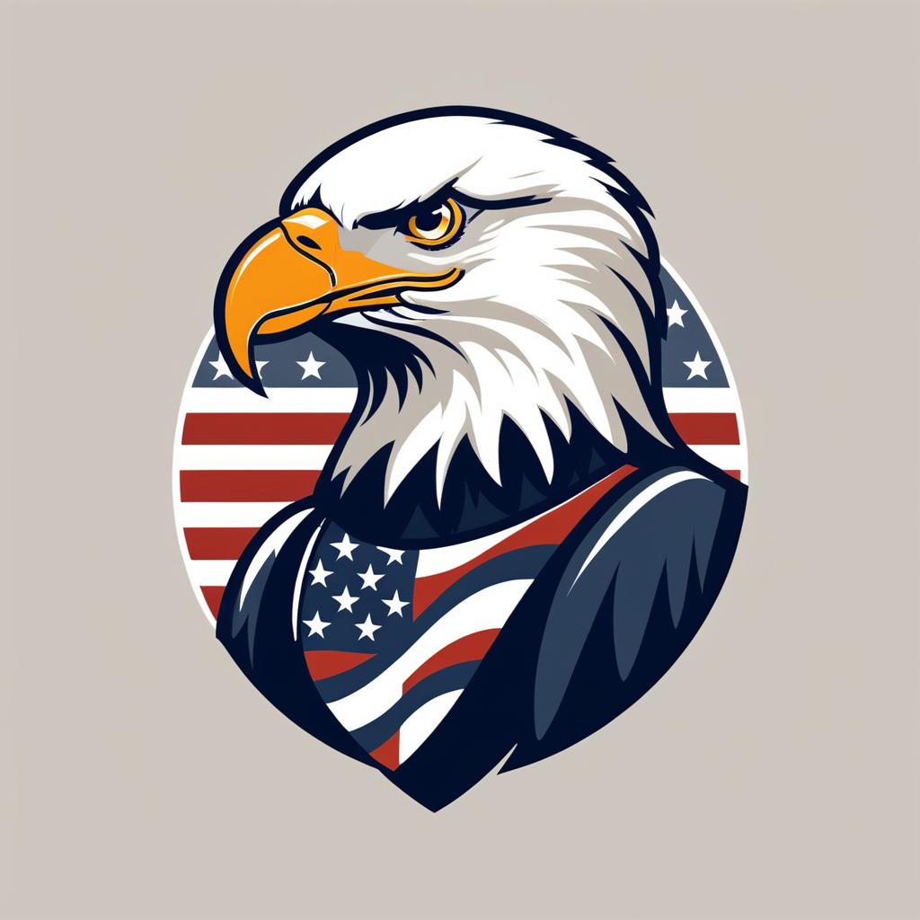 Minimalistic Bald Eagle Logo Design