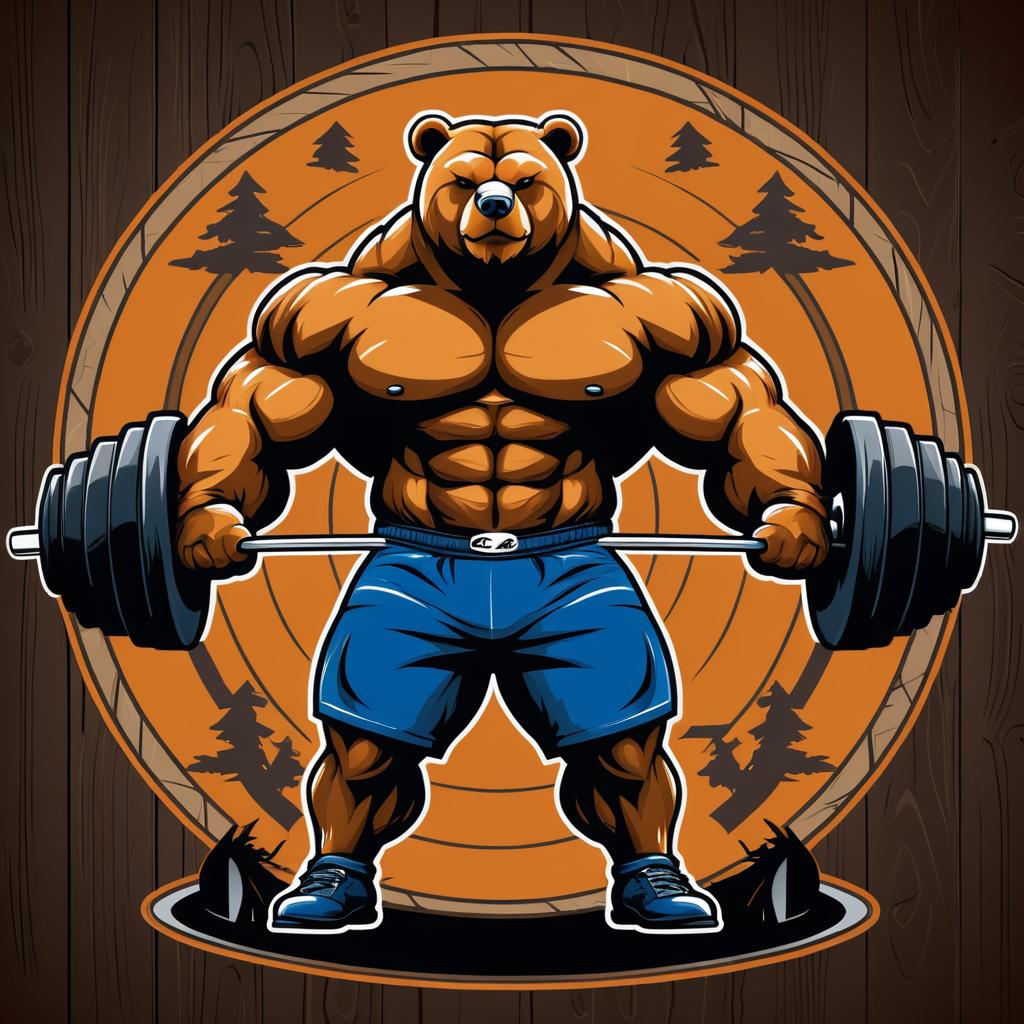 Buff Bear in Rustic Cabin Illustrated