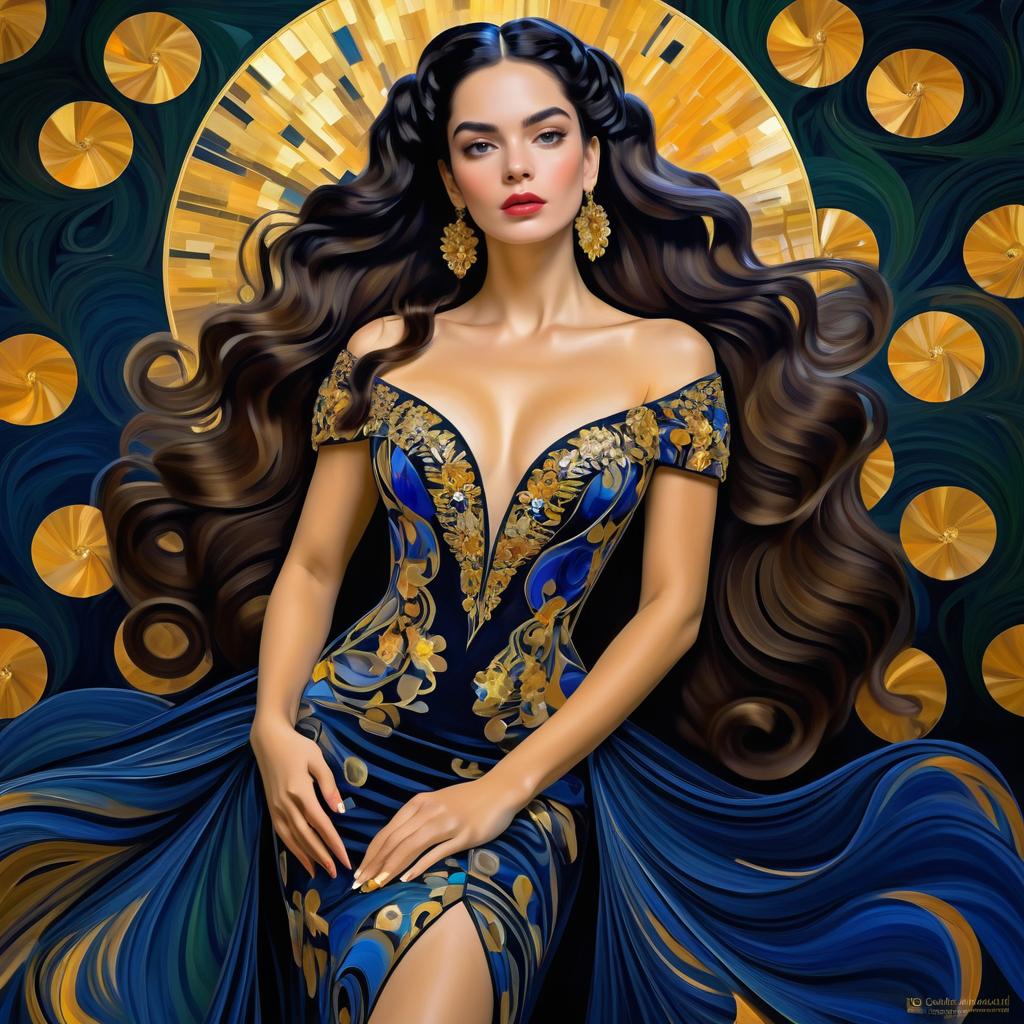 Elegant Woman in Cocktail Dress Artwork