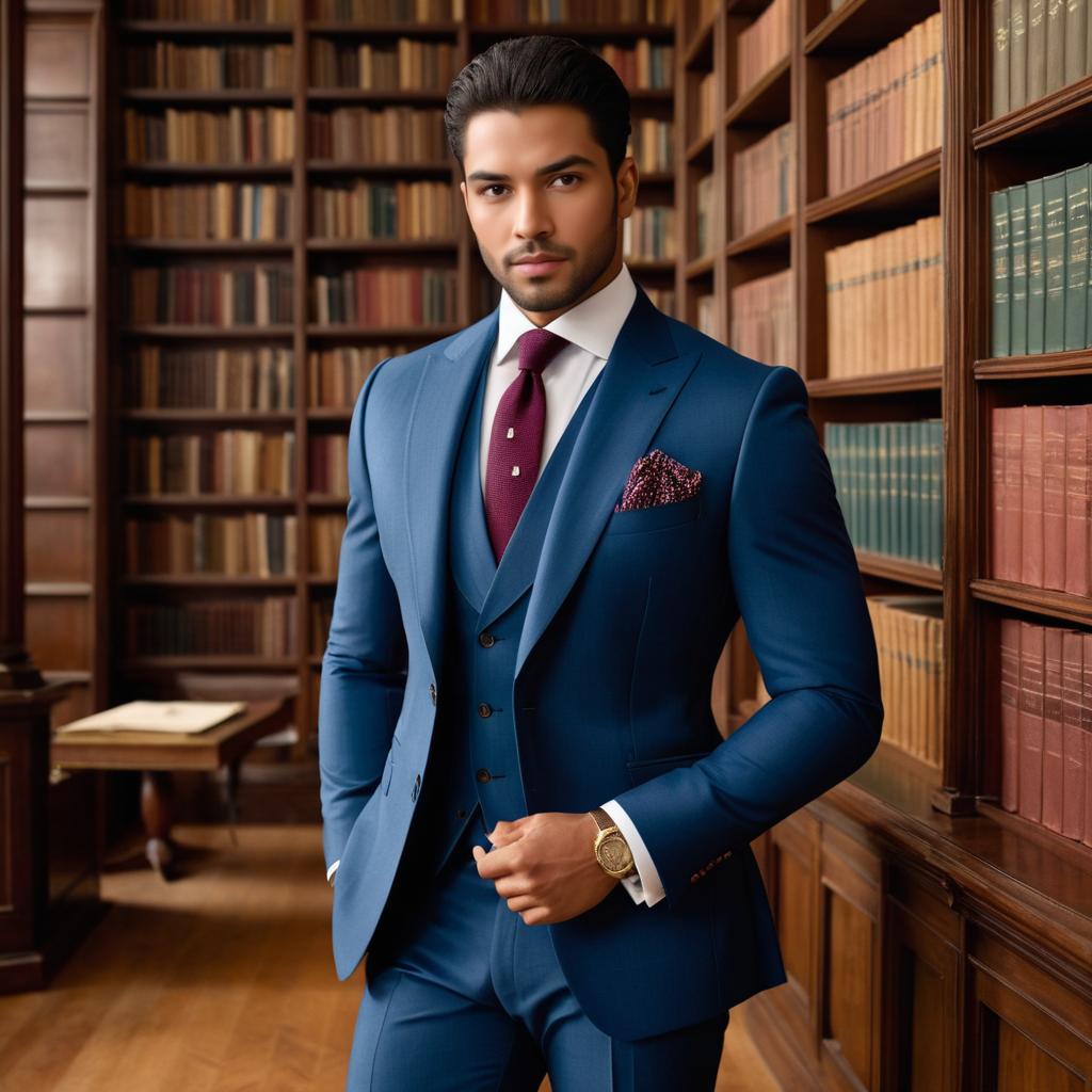 Elegant Model in Tailored Suit Portrait