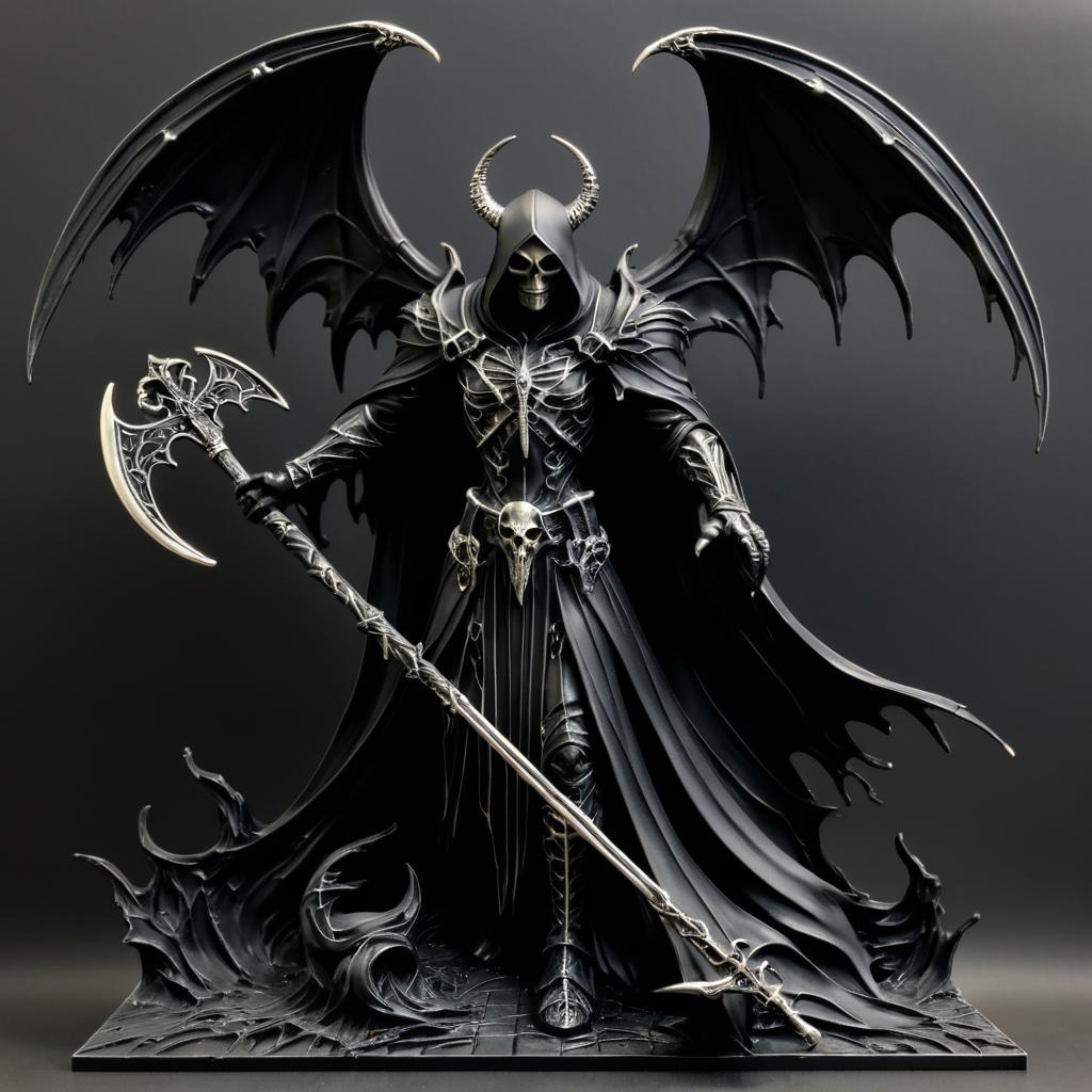 Skeletal Demon with Scythe and Wings