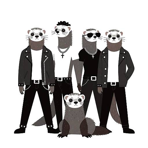 80s Punk Ferret Band Artwork