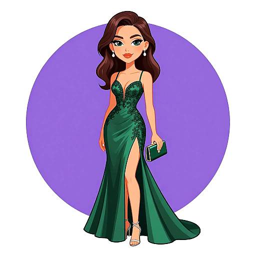 Elegant Emerald Green Evening Gown