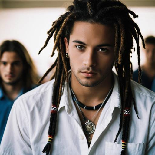 Young Man with Dreadlocks and White Shirt