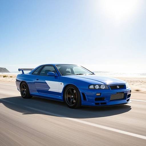 NZ Flag Nissan Skyline Beach Cruise