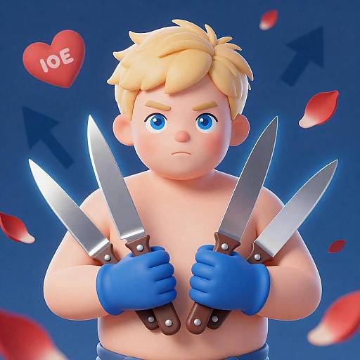 Determined Boy in a Colorful Scene