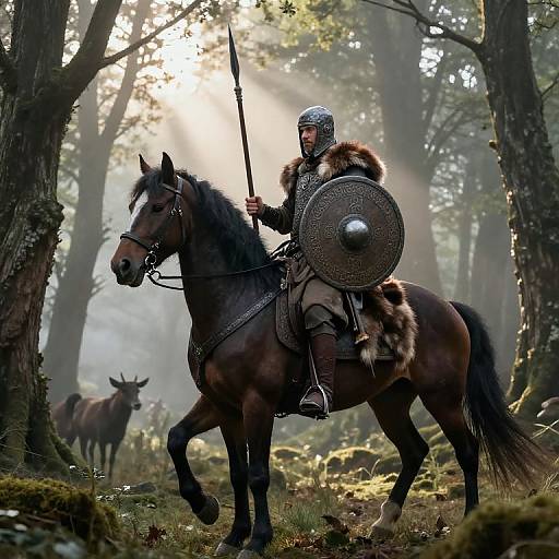 Celtic Warrior on War Horse