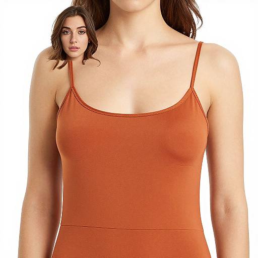 Minimalist Burnt Orange Slip Dress