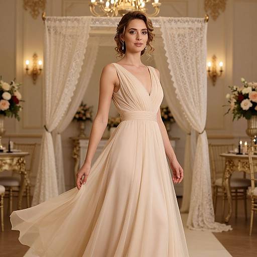 Elegant Bride in Vintage Wedding Venue