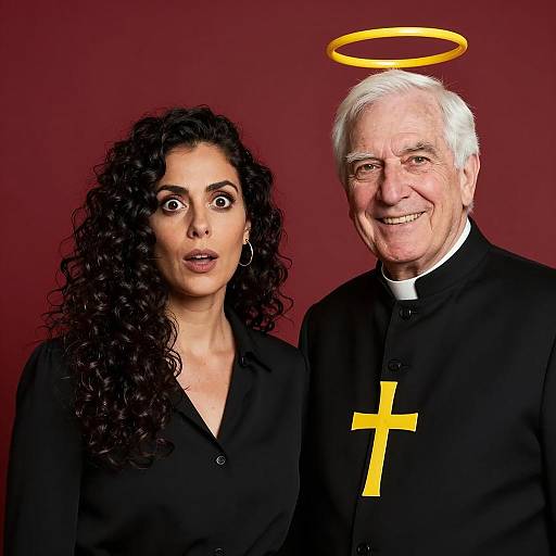 Portrait of Two People with Halo