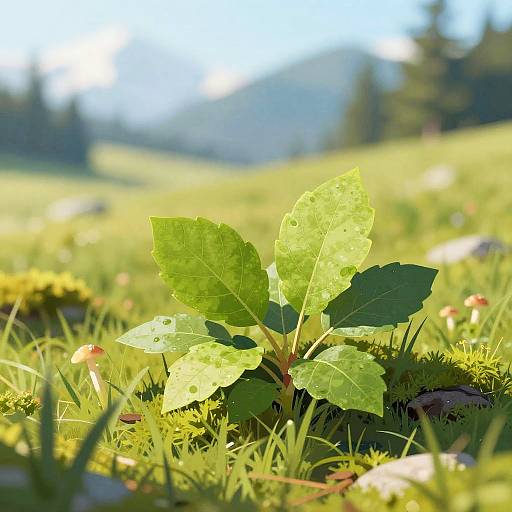 High Alpine Meadow Vector Art