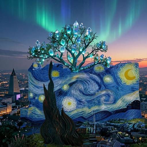 Digital art blending Van Gogh's 