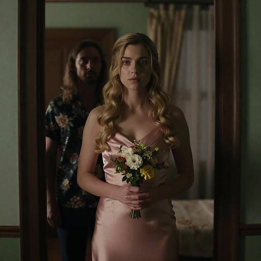 Intimate Portrait in Dimly Lit Room