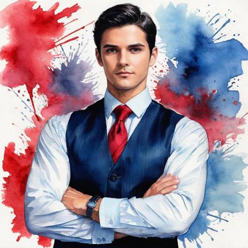 Confident Businessman Portrait Watercolor
