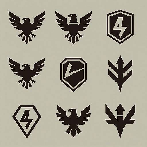 Modern Tactical Logos with Military Symbols