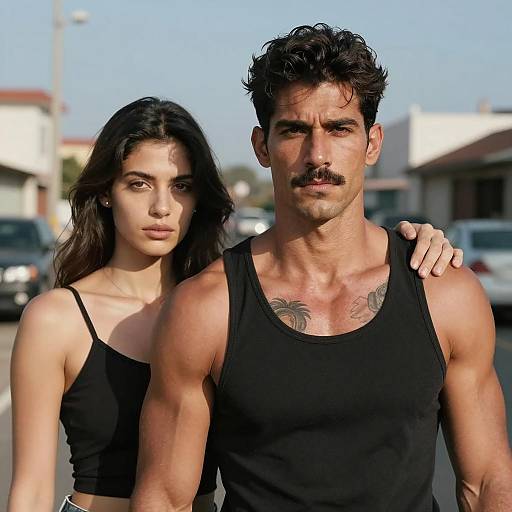 Tanned Couple in Urban Setting