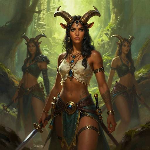 Epic Female Minotaur Shaman Art