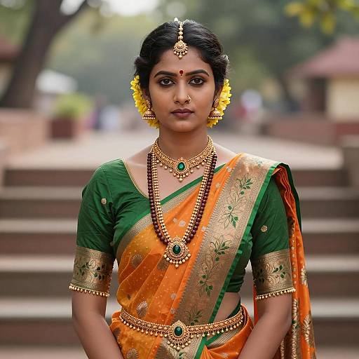 Indian Woman in Traditional Krishna Dress