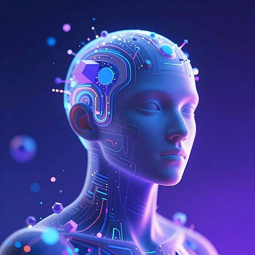 Abstract AI Avatar Digital Portrait