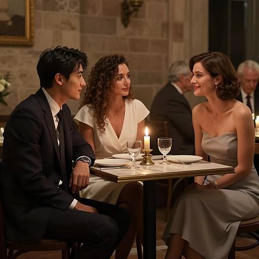 Intimate Gathering in a Dimly Lit Room