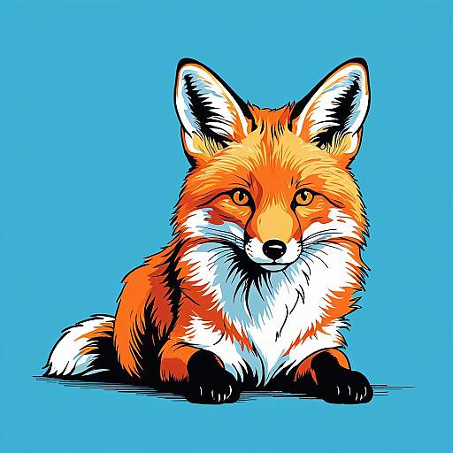 Colorful Fox Vector Illustration