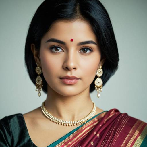Elegant Solo Portrait in Reshmi Saree
