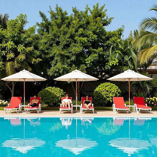 Tropical Sunny Outdoor Pool Scene