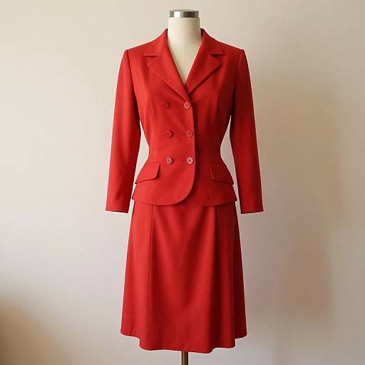 Vintage 1940s Red Skirt Suit