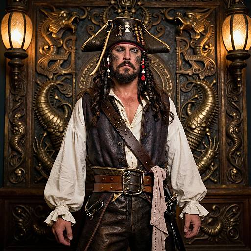 Flamboyant Rugged Pirate Portrait