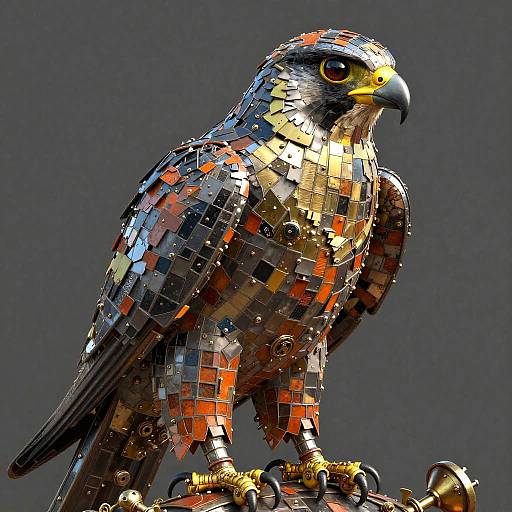 Steampunk Mosaic Falcon Artwork