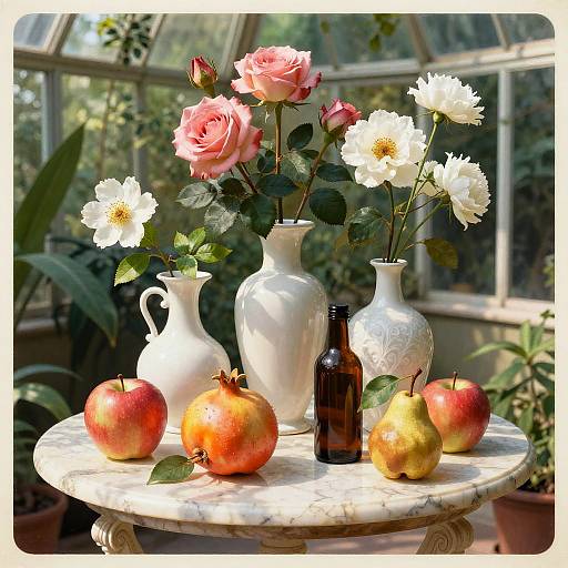 Art Nouveau Botanical Still-Life Poster