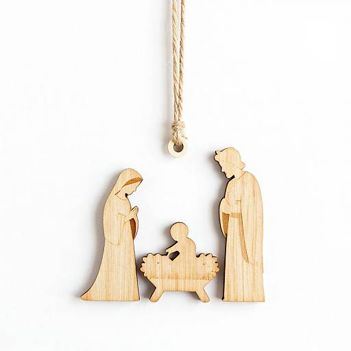 Minimalist Wooden Nativity Ornament