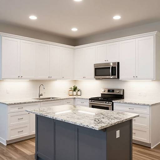 Modern Kitchen with White Shaker Cabinets
