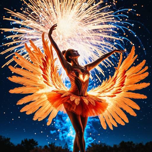 Fiery Phoenix Ballerina in Night Sky Fiery Phoenix Ballerina in Night Sky