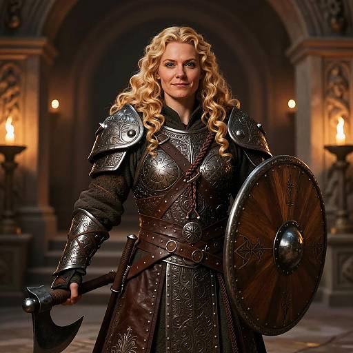 Intricate Fantasy Female Dwarf Shieldmaiden