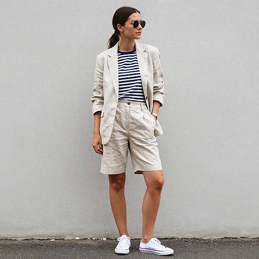 Zoe in Casual Summer Linen Outfit