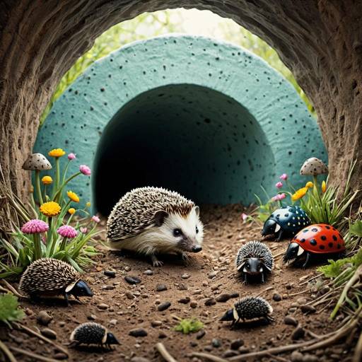 Hedgehog and Beetles Underground Tunnel